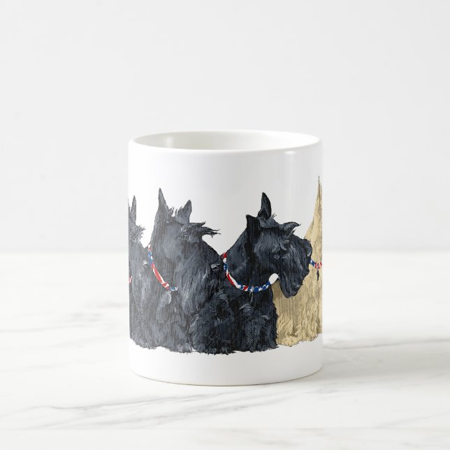 Taza De Café Scotties Todos en una Fila (Centro)