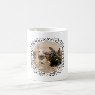 Taza De Café Scotties Trigos y Negros Corriendo