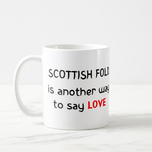 Taza De Café scottish fold love coffee mug (Izquierda)