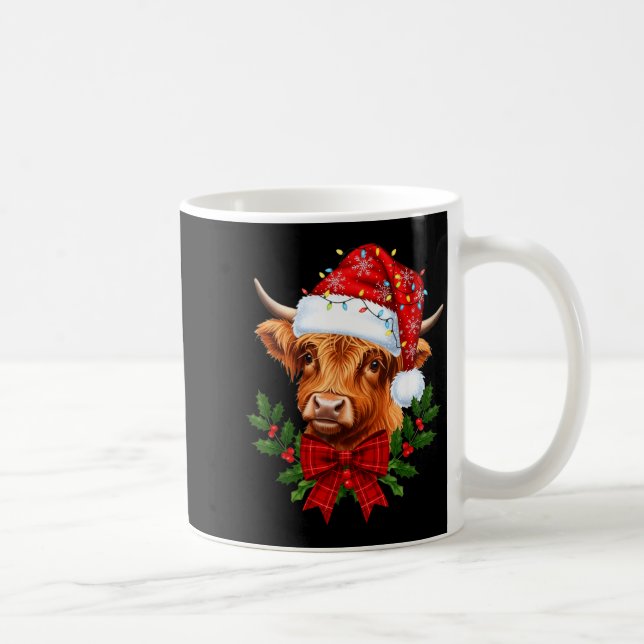 Taza De Café Scottish Highland Cow Christmas Funny Cow Lover Xm (Derecha)