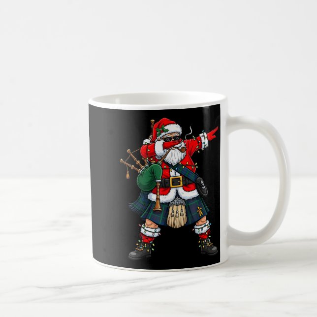 Taza De Café Scottish Santa Bagpes Dabbing Christmas Funny Holi (Derecha)