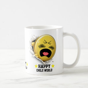 Taza De Café Scratchy Emoji Classic White Mug    3D Character