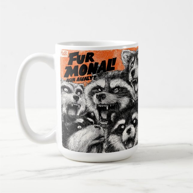 Taza De Café Screaming Faces in Black and White Zine Art (Izquierda)