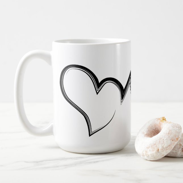 Taza De Café Scribble Heart Love (Con donut)