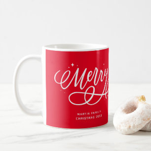 Taza De Café Script Alegre y Burbujeante Felices Fiestas