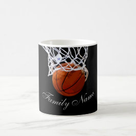 Taza De Café Script de caligrafía de nombre para baloncesto