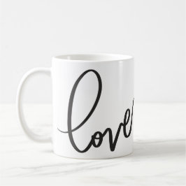 Taza De Café Script de caligrafía manuscrita amor
