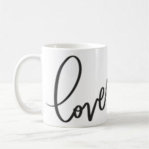 Taza De Café Script de caligrafía manuscrita amor