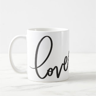 Taza De Café Script de caligrafía manuscrita amor