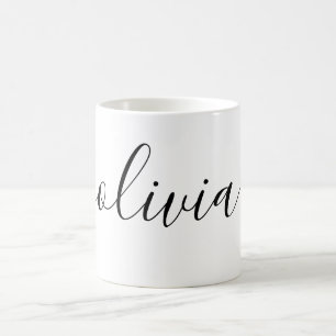 Taza De Café Script de firma personalizado simple
