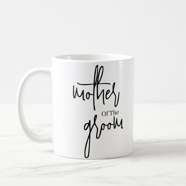 Taza De Café Script Madre negra del boda novio Café (Izquierda)