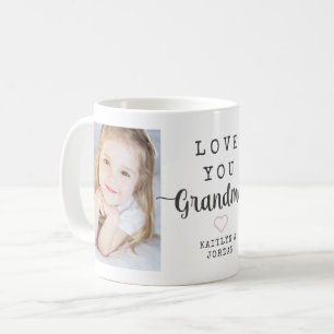 Taza De Café Script personalizado te quiere abuela 2 foto