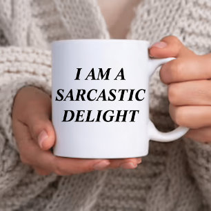 Taza De Café Script soy un delight sarcástico gracioso