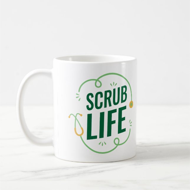 Taza De Café Scrub Life Mug – Fun Gift for Nurses & Medical Sta (Izquierda)
