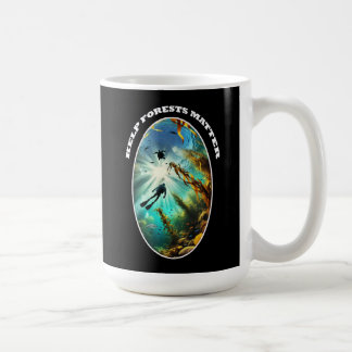 Taza De Café SCUBA Diver Silhouette with Turtle, Fish, and Kelp