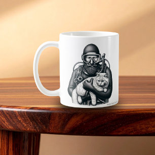 Taza De Café Scuba Diving Cat Dad