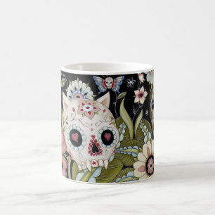 Taza De Café Scull del gatito y polilla de Luna