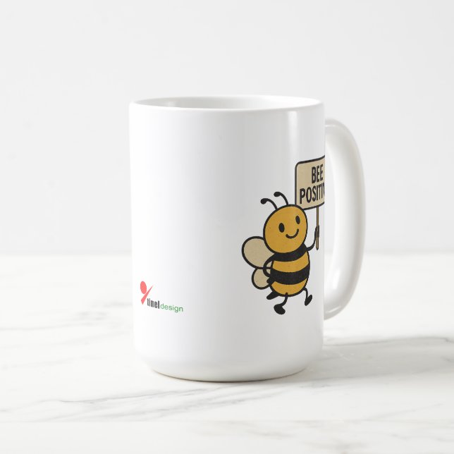 Taza de café "Sé Abeja Positiva" | Eslogan de Abej (Anverso derecho)