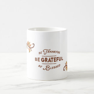 Taza De Café Sé Agradecido, Agradecido, Bendecido - Ins Floral