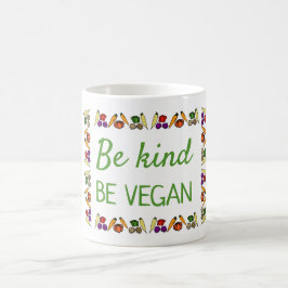 Taza De Café Sé amable, SÉ VEGANO. Su nombre, personalizado