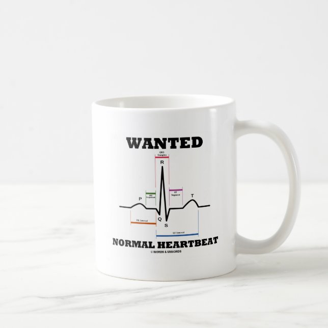 Taza De Café Se busca latido normal (electrocardiograma) (Derecha)