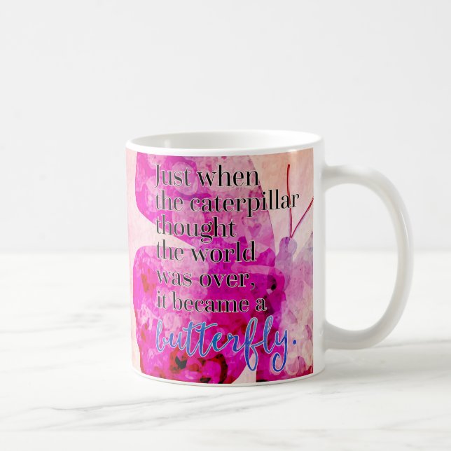 Taza De Café Se convirtió una cita de la mariposa (Derecha)