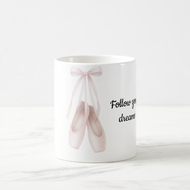 Taza De Café Se doblan las zapatillas de ballet rosa Rubor (Centro)