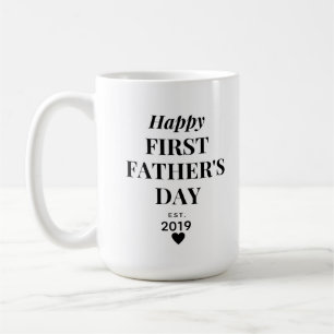 Taza De Café Se establece el Día del Primer Padre, Feliz Corazó