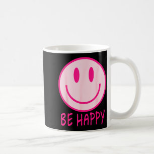 Taza De Café Sé feliz años 70 80 sonrisa rosa cara feliz sonrie