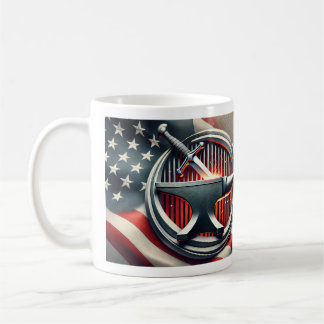 Taza De Café Sé fuerte y valiente. Espada en Forge.