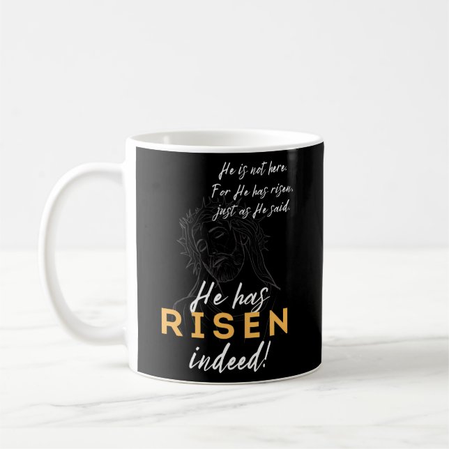 Taza De Café Se Ha Levantado Jesús Cristiano Feliz Pascua Llant (Izquierda)