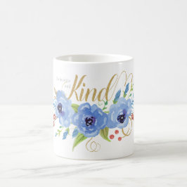 Taza De Café Sé humilde y buenas flores azules de color azul