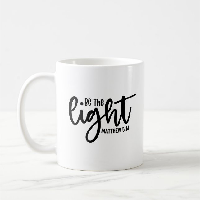 Taza De Café Sé la Luz Mateo 5:14 (Izquierda)
