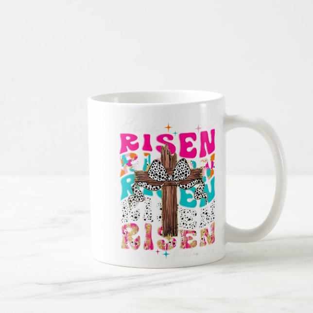Taza De Café Se Levanta Cruz Jesús Pascua Religioso Cristiano C (Derecha)