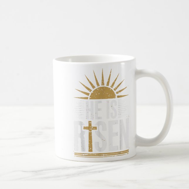Taza De Café Se Levanta Hombres Cristianos De Pascua Mujeres Ni (Derecha)