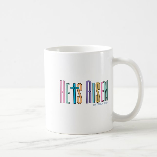 Taza De Café Se Levanta Jesús Cristiano Feliz Pascua Niña (Derecha)