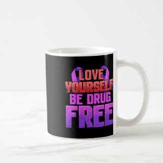 Taza De Café Sé libre de drogas, hazte púrpura cinta
