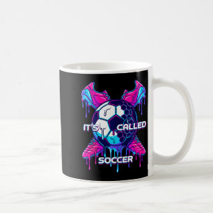Taza De Café Se Llama Fútbol Arte Divertido de Glitch con Goteo