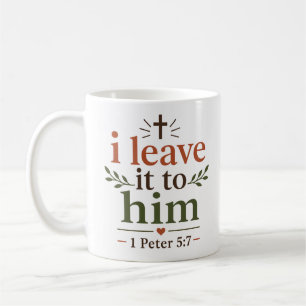 Taza De Café Se lo dejo a Él Inspirando Fe Elegante