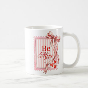 Taza De Café Sé Mía Coqueta Cinta de Lazo Sello Postal Bonito D