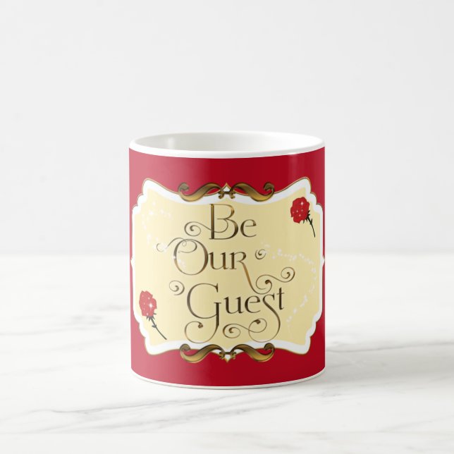 Taza De Café Sé Nuestro Invitado Rosa Roja Brillo (Centro)