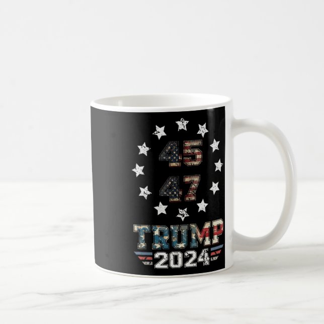 Taza De Café Se perdió la bandera estadounidense de Trump 2024 (Derecha)