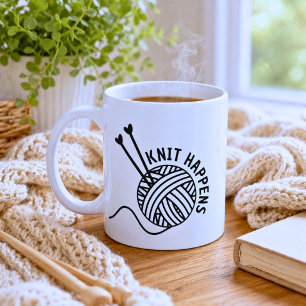Taza De Café Se Produce Un Tejido Divertido