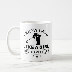 Taza De Café Sé que juego como una chica, trata de mantener el