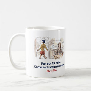 Taza De Café Se quedó sin leche nueve millas sin leche divertid