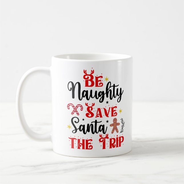 Taza De Café Sé travieso salve a Santa (Izquierda)