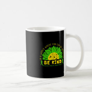 Taza De Café Sea amable con la Cinta Verde Sunflower Mental Hea