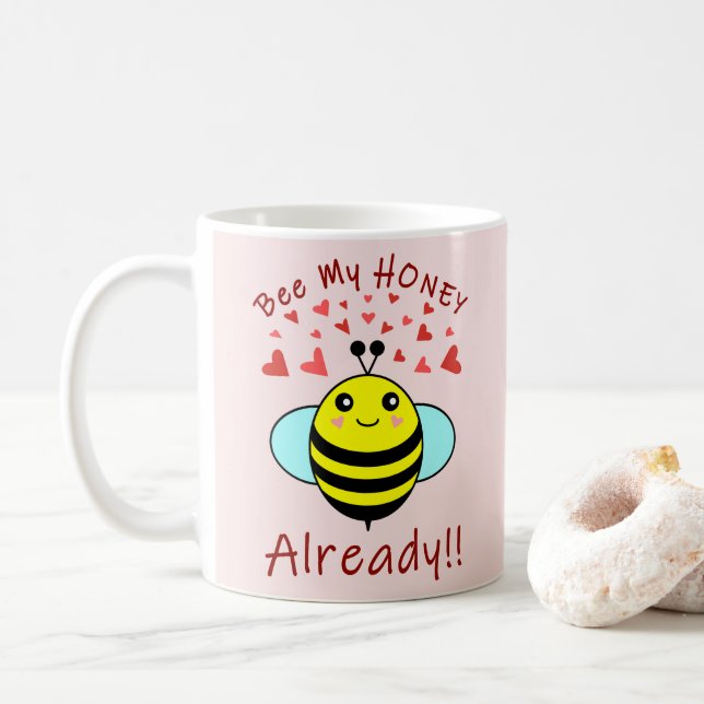 Taza De Café ¡¡¡SEA MI HONEY YA!!! Cute Bee (Con donut)