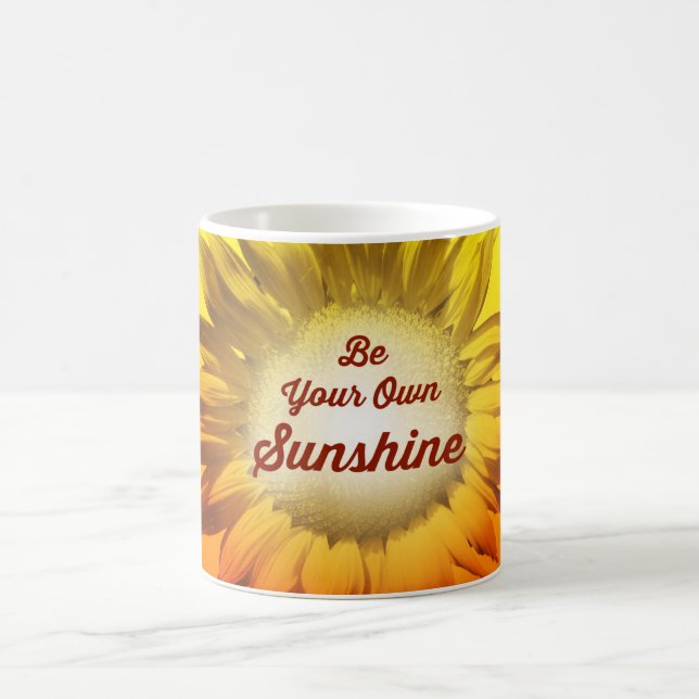 Taza De Café Sea Su Propio Sunshine Sunflower Rojo Amarillo Omb (Centro)