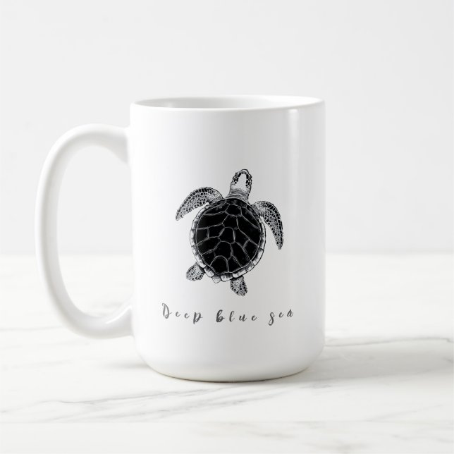 Taza De Café Sea turtle b/w (Izquierda)